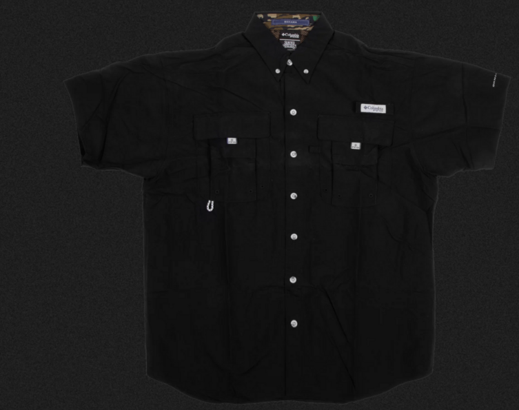 Luke Combs branded Columbia PFG fishing shirt. Americana Aspects.